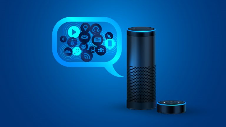Voice search bubble with Alexa