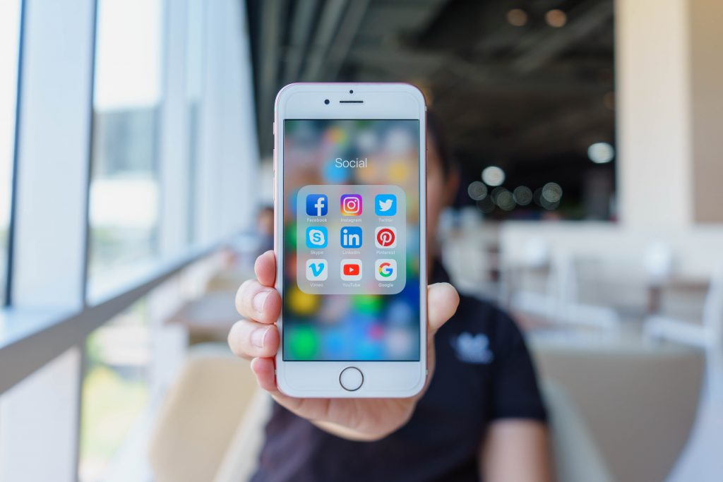 Social media apps in phone