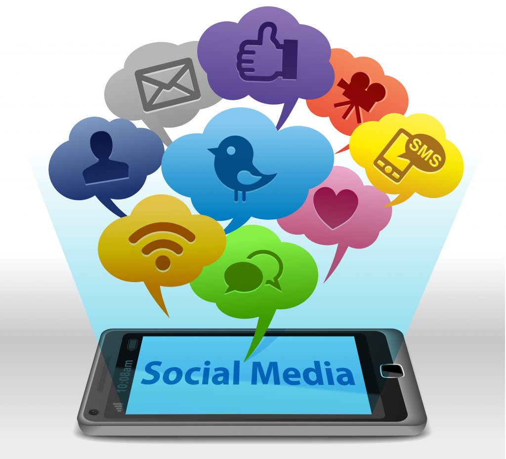Social media platform icons from phone
